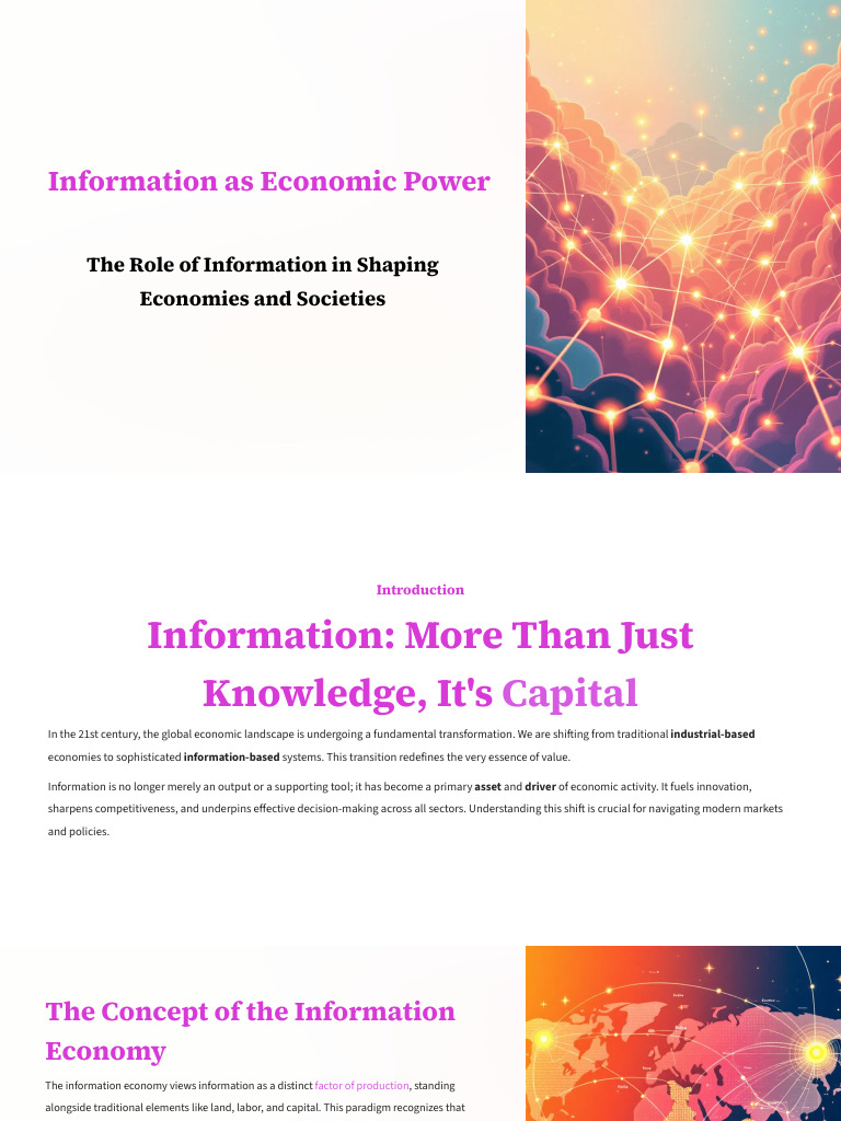 Information as Economic Capital | PDF | Information | Market (Economics)
