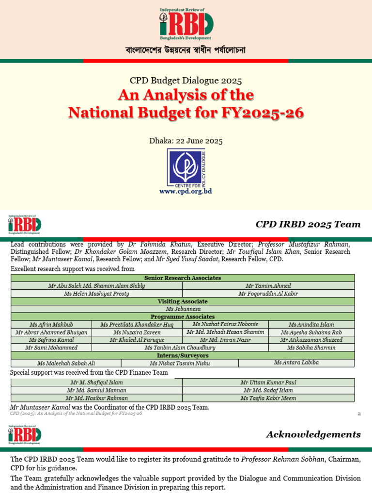 Bangladesh FY2025-26 Budget Analysis | PDF | Government Spending | Taxes