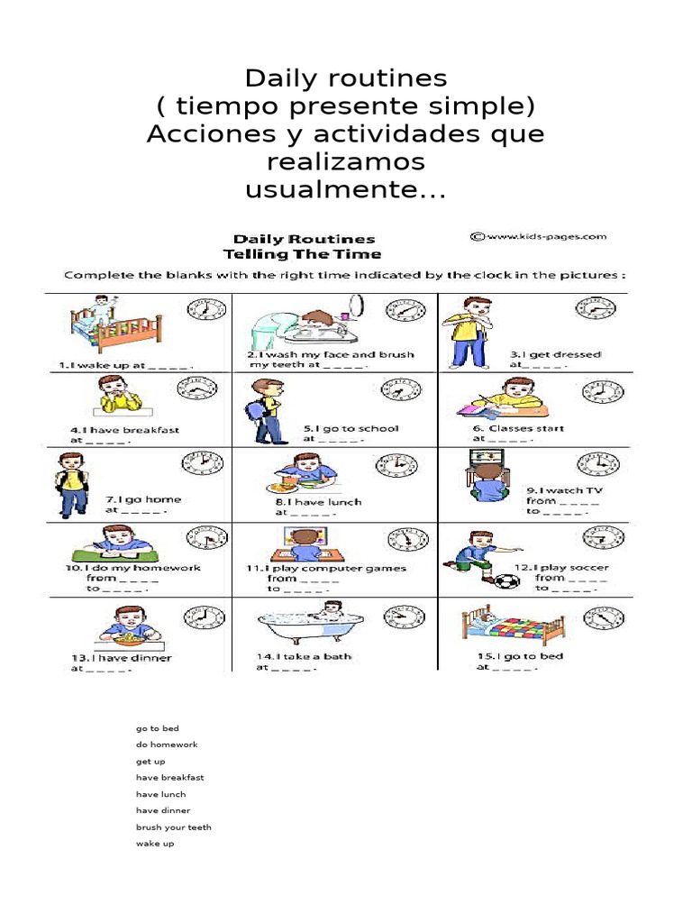 Daily Routines | PDF