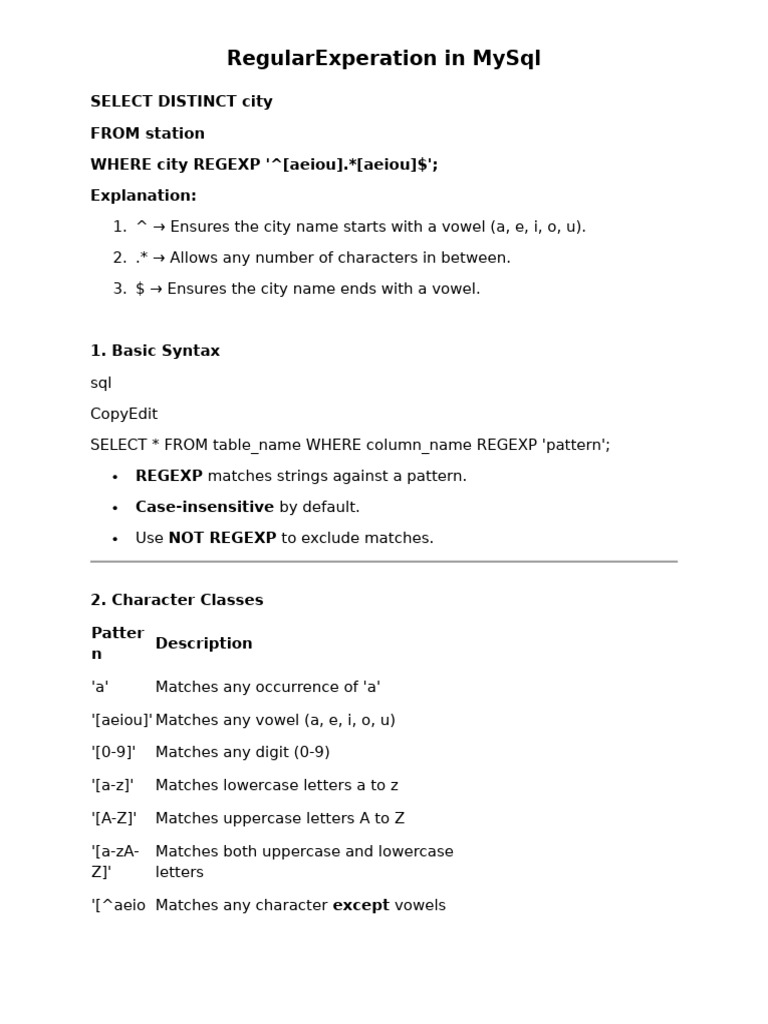 Select Distinct City | PDF | Regular Expression | Computer Programming