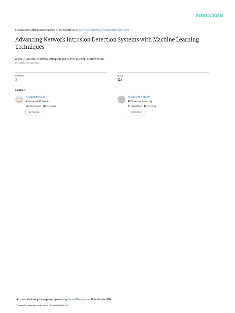 Machine Learning for Network Intrusion Detection | PDF | Machine ...