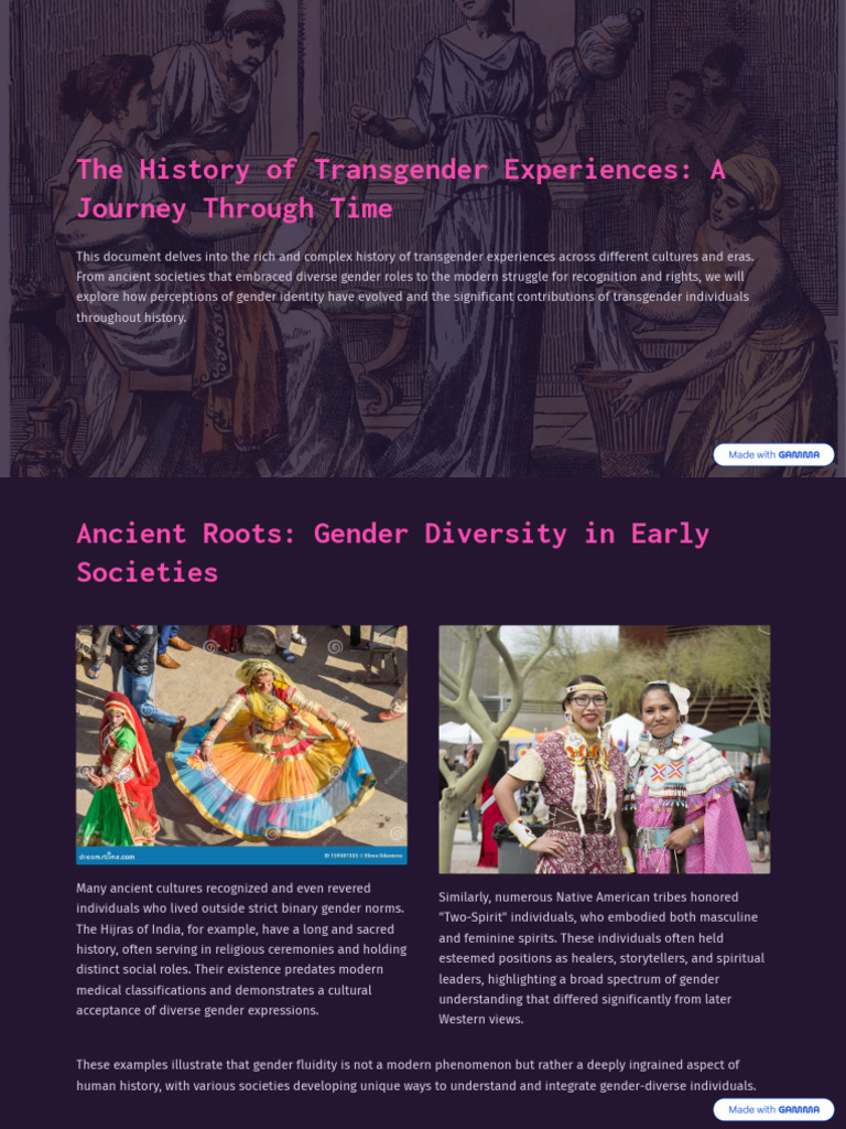 The History of Transgender Experiences A Journey Through Time | PDF ...