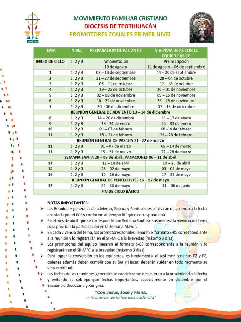 Calendarización de Temas | PDF | Fiestas cristianas y días santos ...