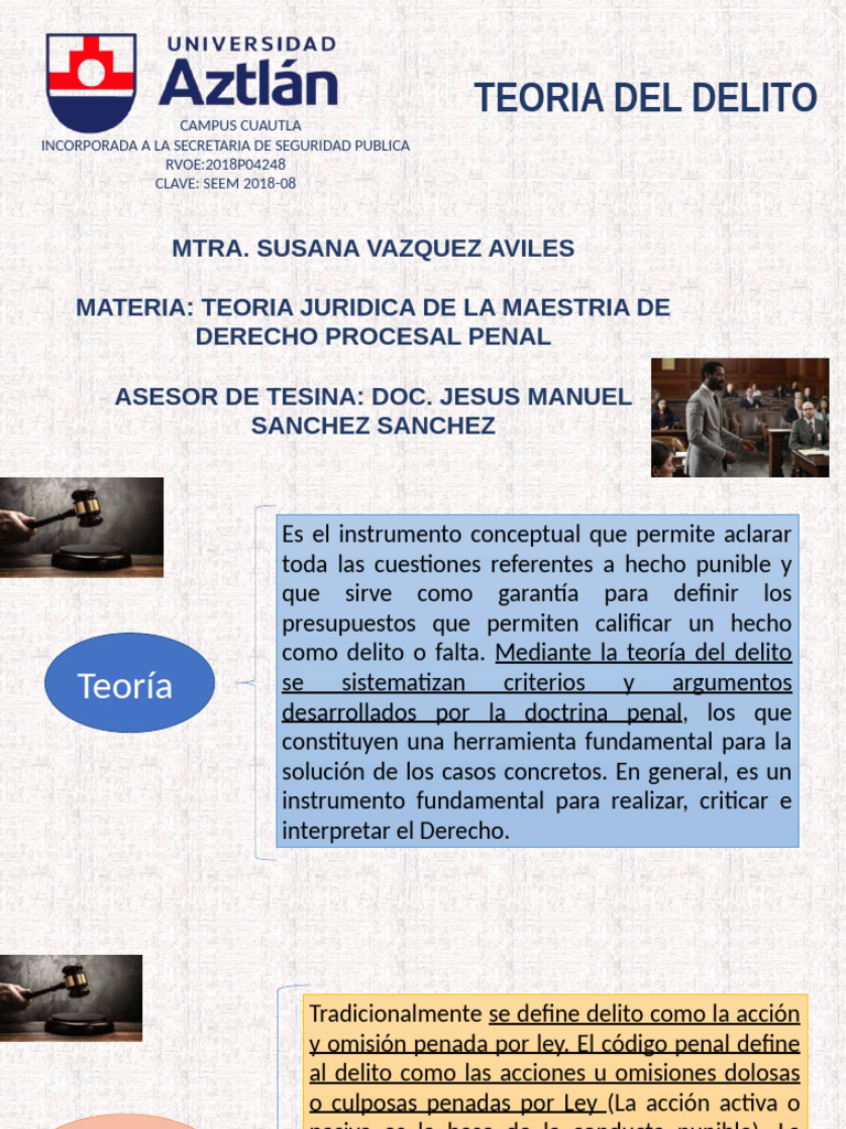 Teoría del Delito en Derecho Penal | PDF | Derecho penal | Justicia