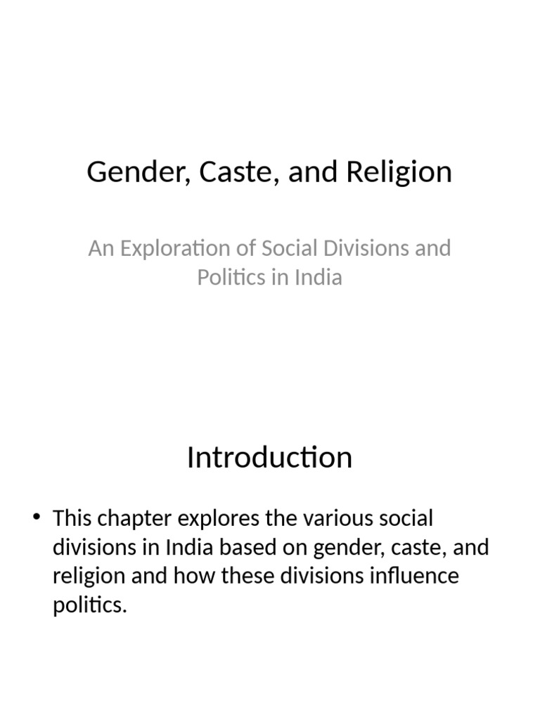Social Divisions in Indian Politics | PDF | Gender | Gender Studies