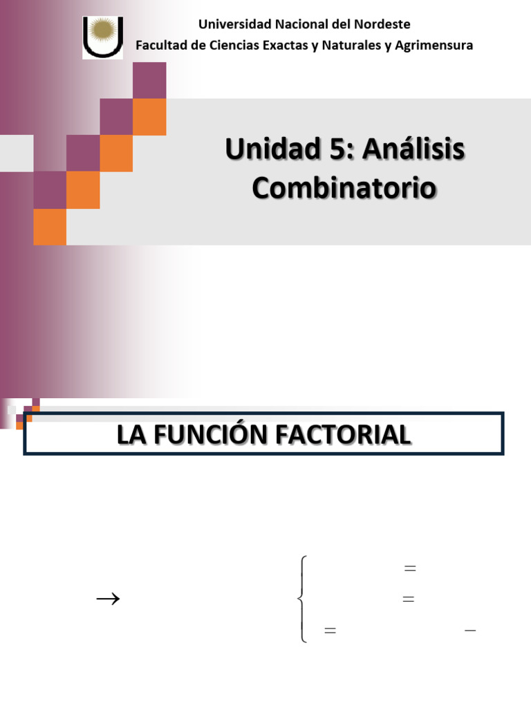 Análisis Combinatorio y Función Factorial | PDF | Combinatoria ...