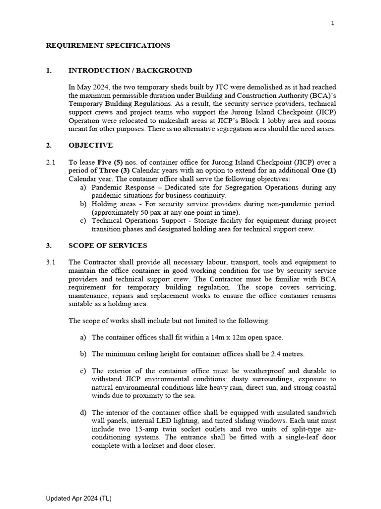Container Office Lease for JICP Operations | PDF | Occupational Safety ...