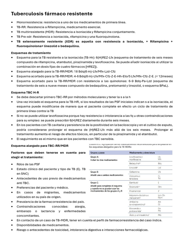 Tratamientos para Tuberculosis Resistente | PDF | Tuberculosis ...