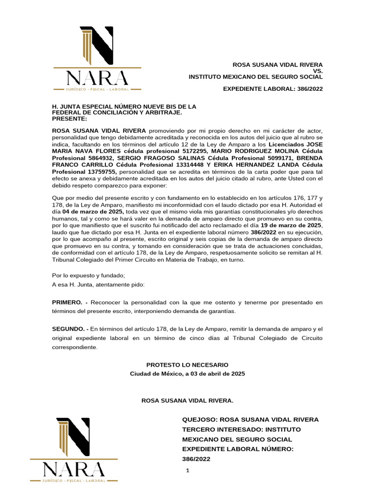 Amparo Directo | PDF | Caso de ley | Ley procesal