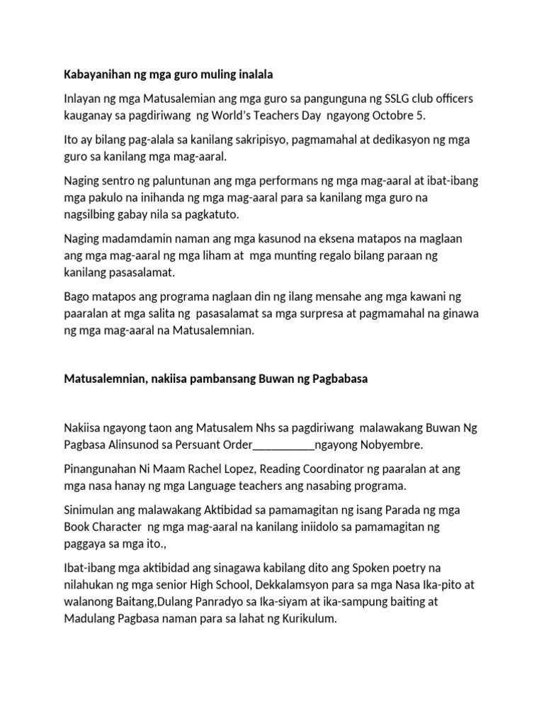 Balita | PDF