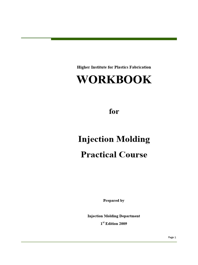 Injection Molding Practical Course Workbook | PDF | Polyethylene | Plastic