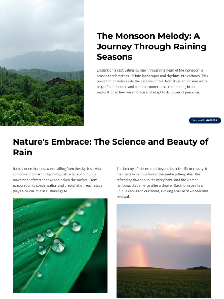 The Monsoon Melody A Journey Through Raining Seasons | PDF | Rain ...