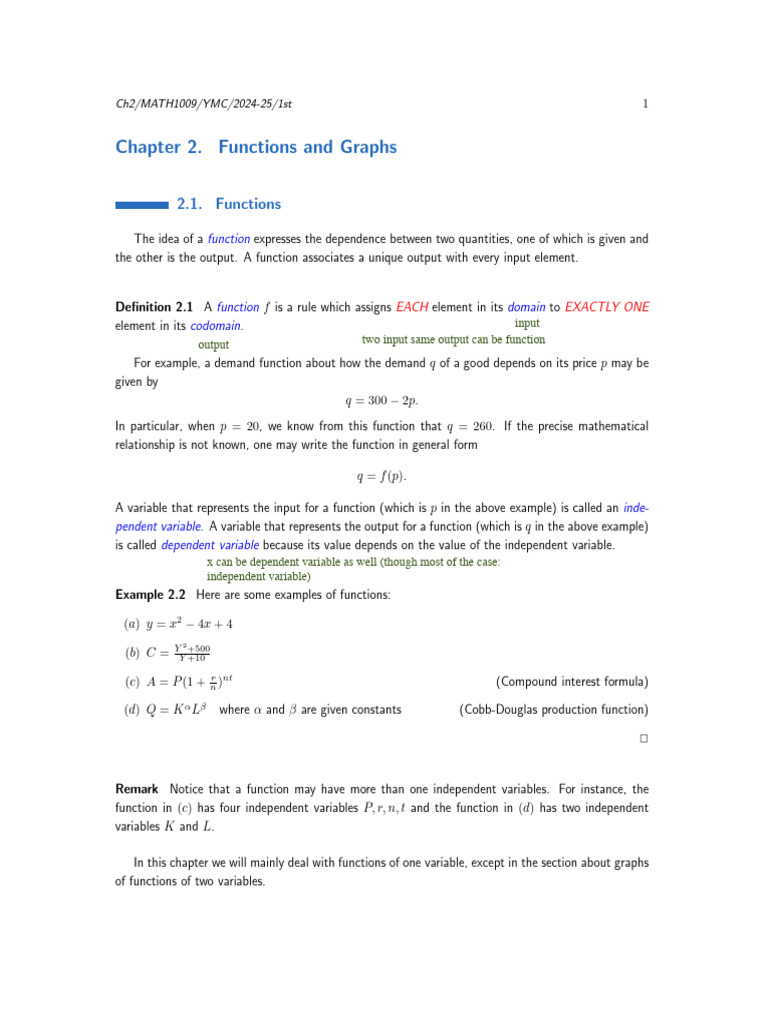 Understanding Functions and Graphs | PDF | Function (Mathematics ...