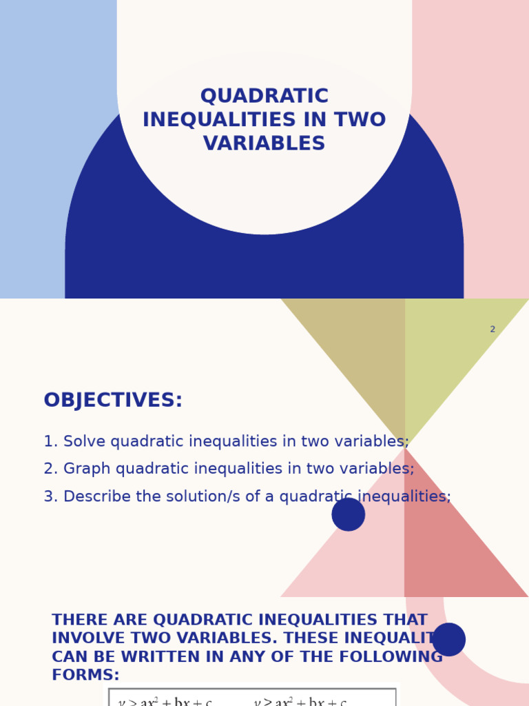 Quadratic Inequalities in Two Variables | PDF | Human Communication ...