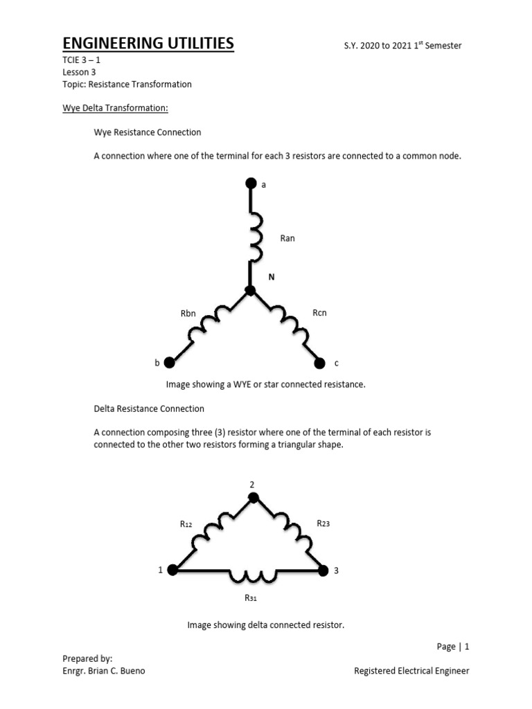 Resistance Transformation in Circuits | PDF | Resistor | Electronic ...