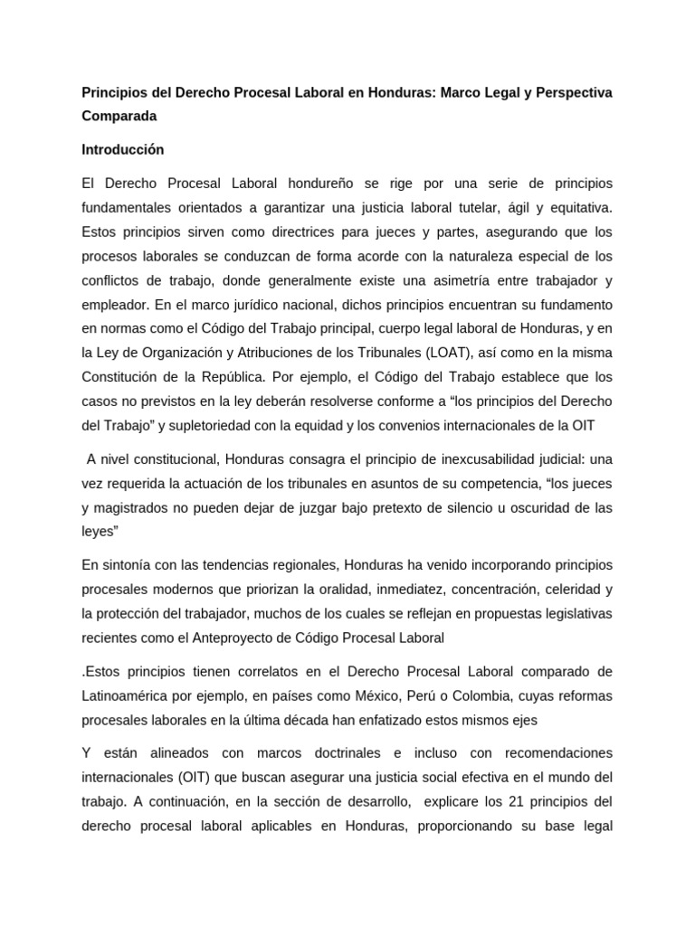 Principios del Derecho Procesal Laboral | PDF | Ley procesal | Derecho ...