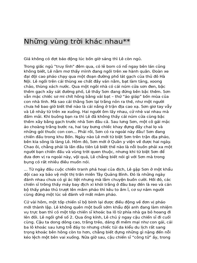 NH NG Vùng TR I Khác Nhau | PDF