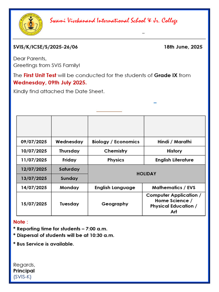 Grade IX Unit Test Schedule 2025-26 | PDF | Geography | Ecosystem