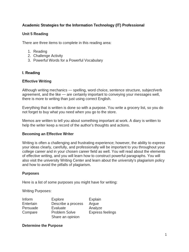Effective Writing Strategies for IT Professionals | PDF | Writing ...