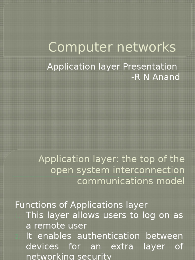 Understanding Network Application Layers | PDF
