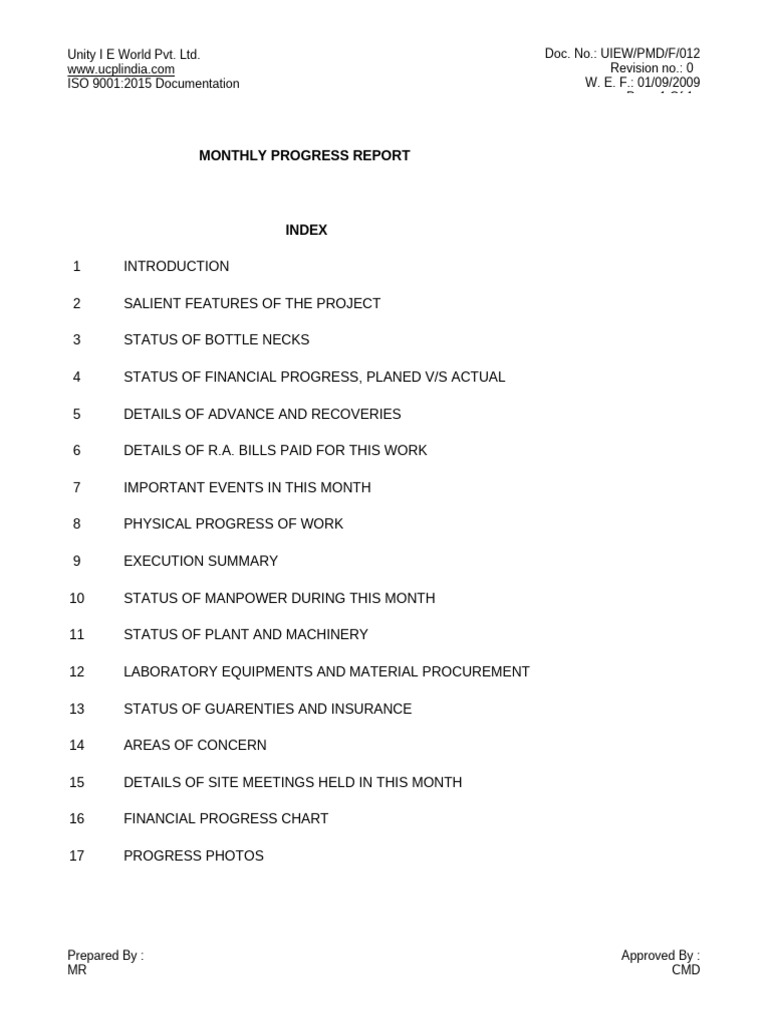12 PMD F Monthly Report | PDF