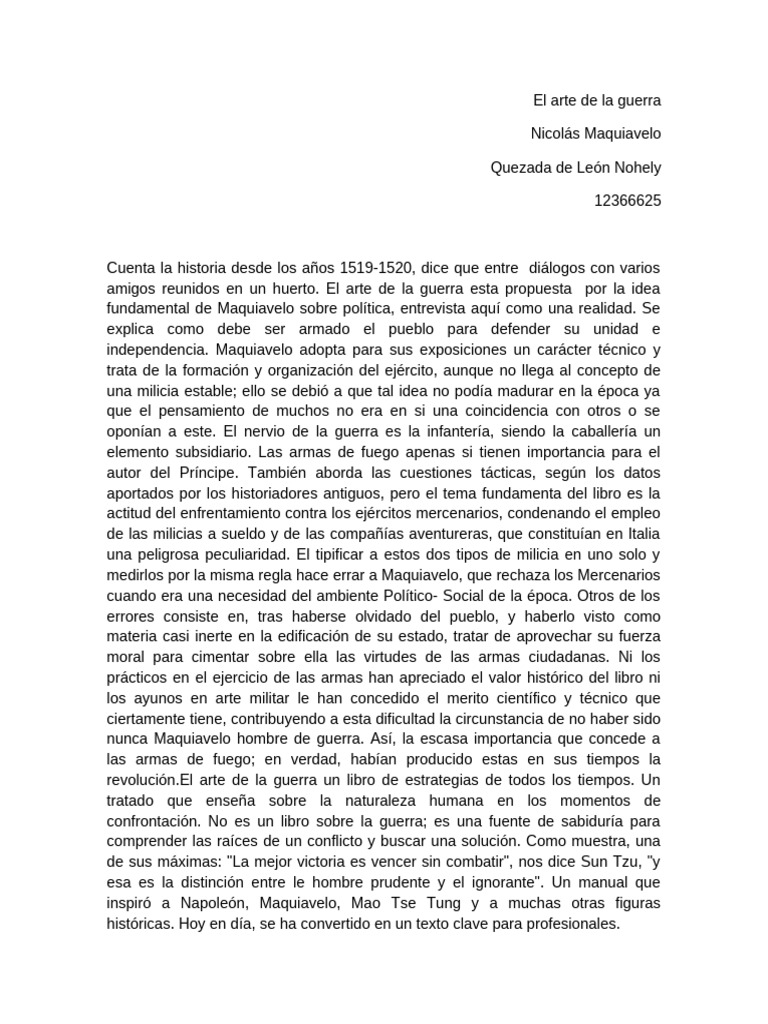 El arte de la guerra de Maquiavelo | PDF | Nicolás Maquiavelo ...