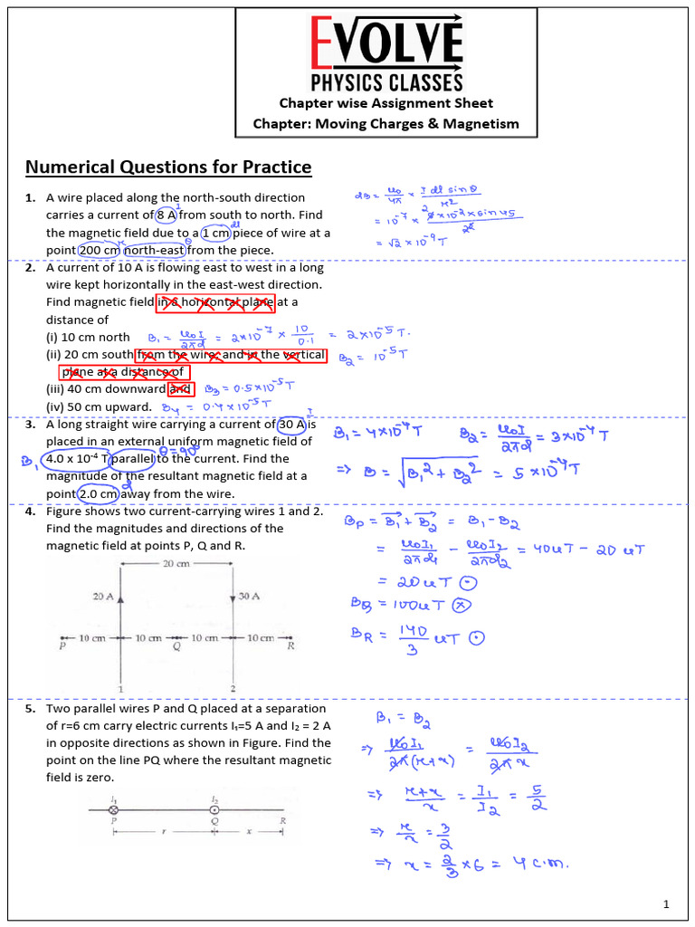 Magnetic Field Calculations and Problems | PDF | Electric Current ...