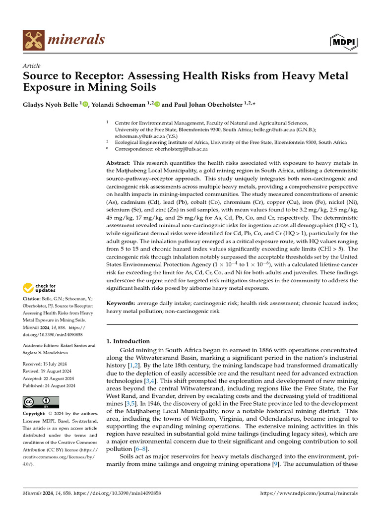 Health Risks from Heavy Metals in Mining Soils | PDF | Risk | Toxic ...