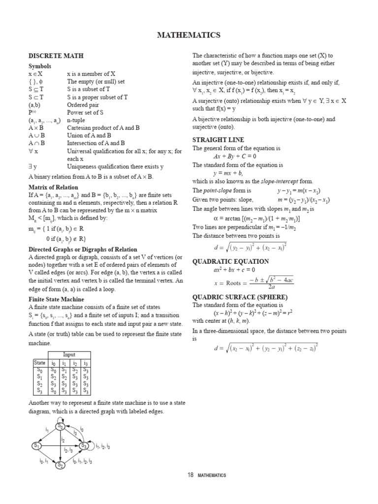 Discrete Mathematics Concepts and Formulas | PDF | Derivative | Curvature