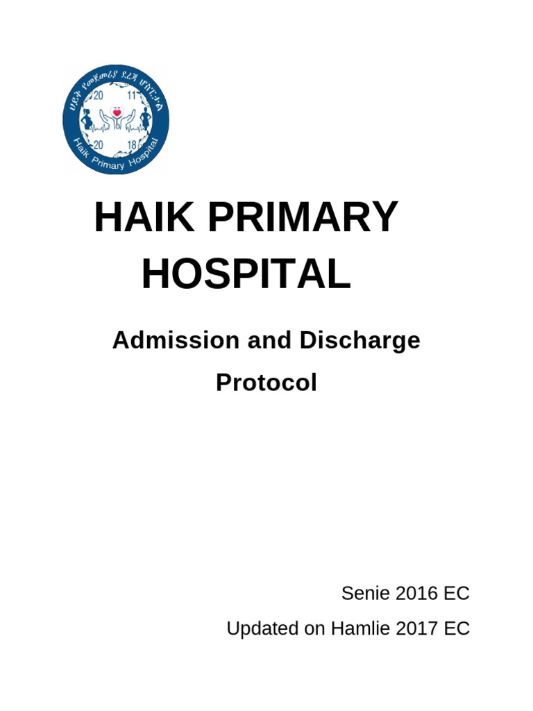 Patient Admission & Discharge Protocols | PDF | Patient | Hospital