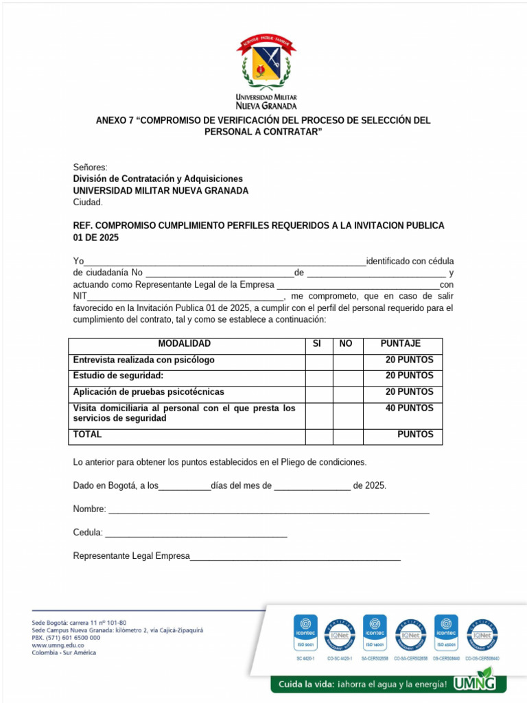 Anexo 7 - Compromiso de Verificación Del Proceso | PDF