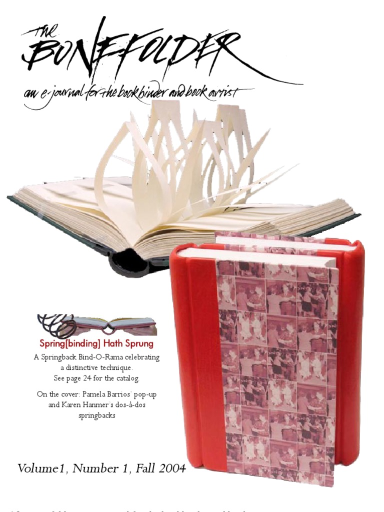 Bone Folder Vol 1 No 1 PDF Bookbinding Apprenticeship