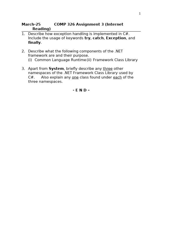 COM 326 Assignment 3 | PDF