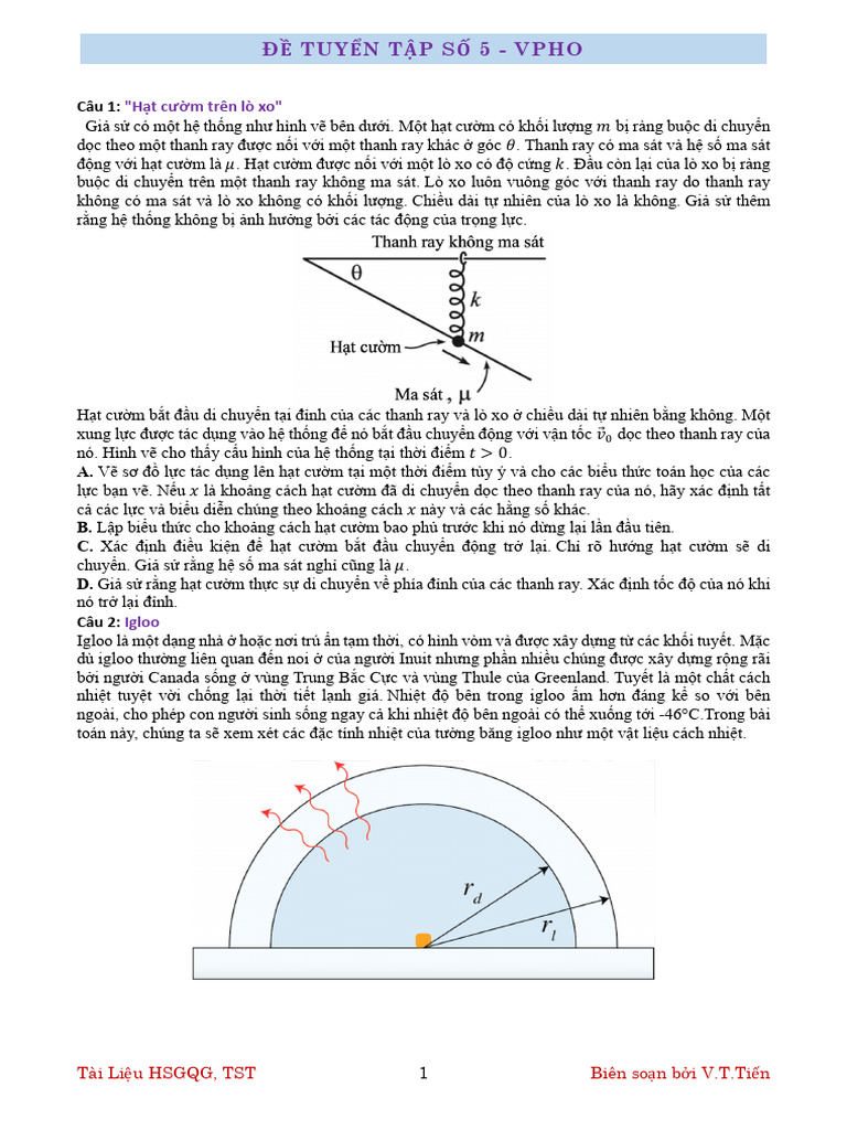 ĐỀ TUYỂN TẬP SỐ 5 VPHO | PDF