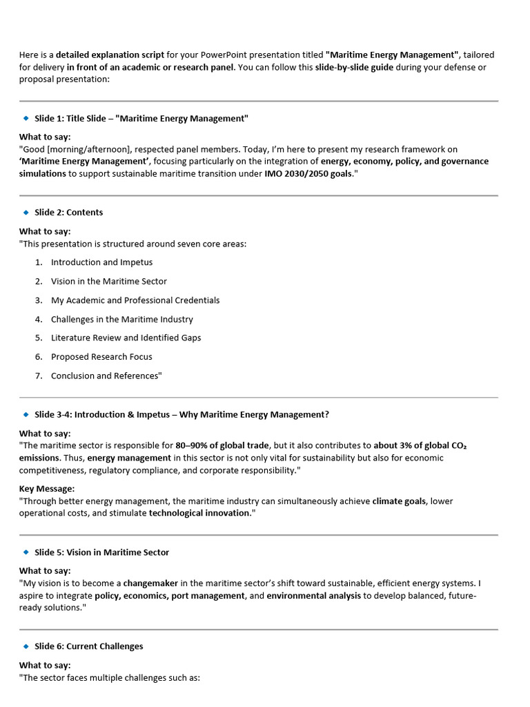 Maritime Energy Management Research Framework | PDF | Governance | Policy
