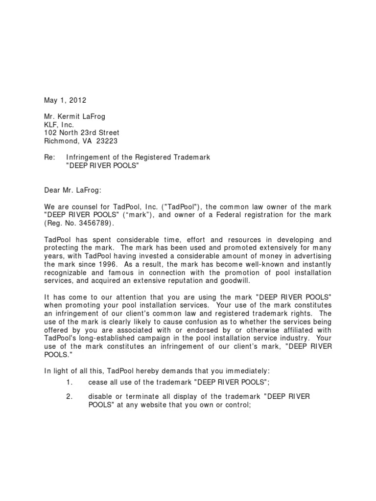  patent cease and desist letter template cease and desist letter template