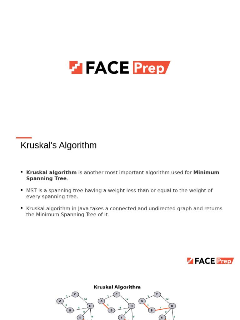 Kruskal's Algorithm for Minimum Spanning Tree | PDF | Applied ...