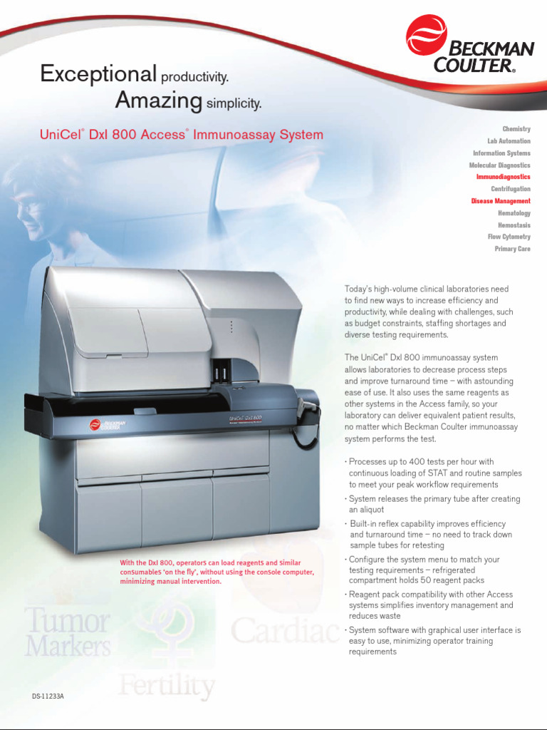 dxl800 Immunoassay System | PDF | Immunoassay | Assay