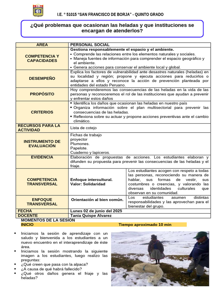 Consecuencias de las Heladas en Perú | PDF | Ciencias de la Tierra