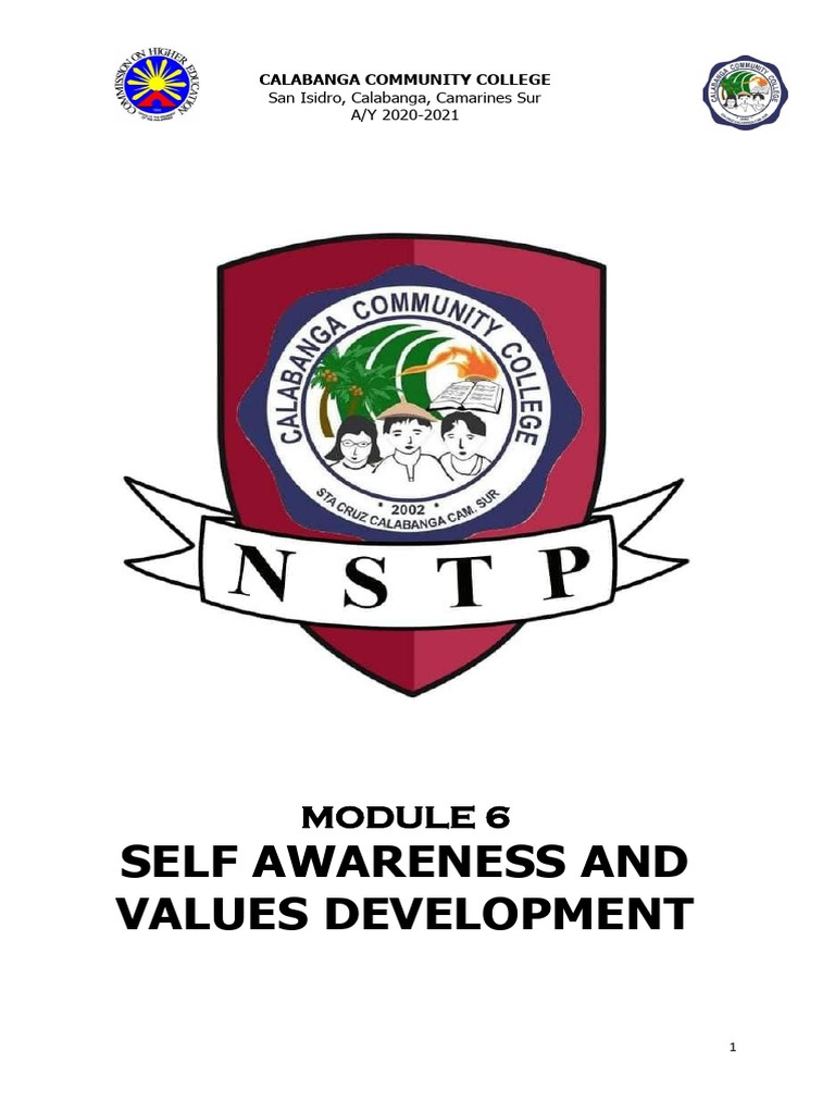 Self Awareness and Values Development Module | PDF | Self Actualization ...