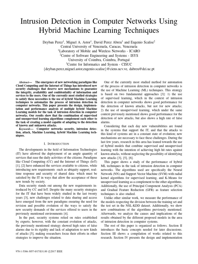 Hybrid ML for Intrusion Detection Systems | PDF | Machine Learning ...