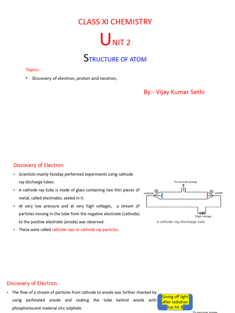 Class 11 Chapter 2 Structure of Atom | PDF | Emission Spectrum ...