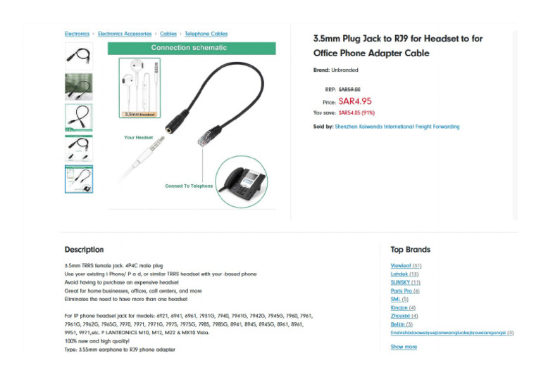 3.5mm Plug Jack To Rj9 | PDF