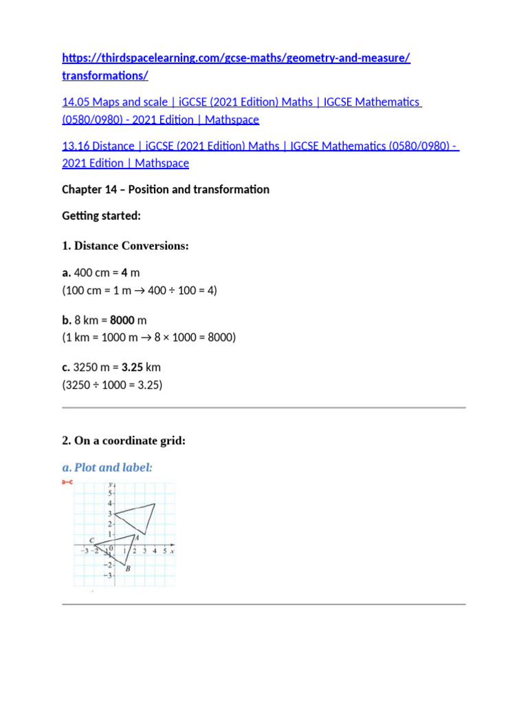 Chapter 14 Position and Transformation | PDF | Shape | Cartesian ...