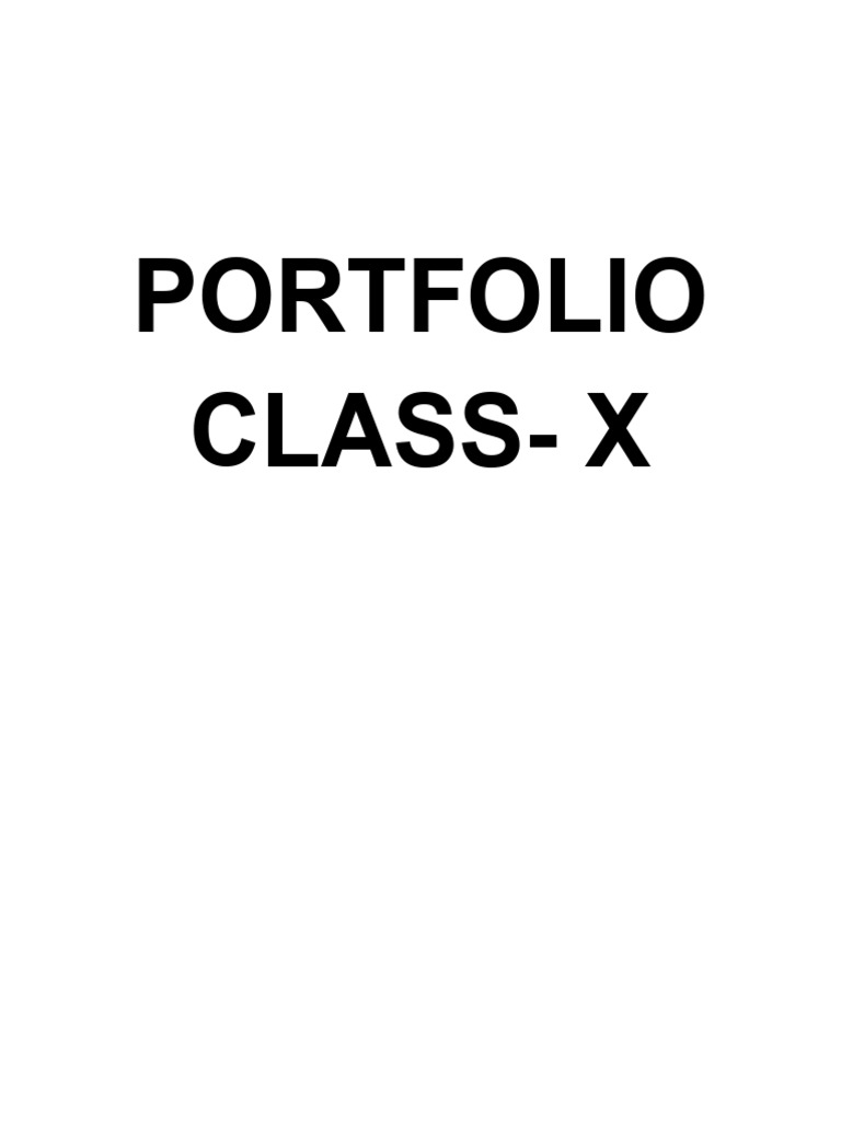 English Portfolio for Class X | PDF