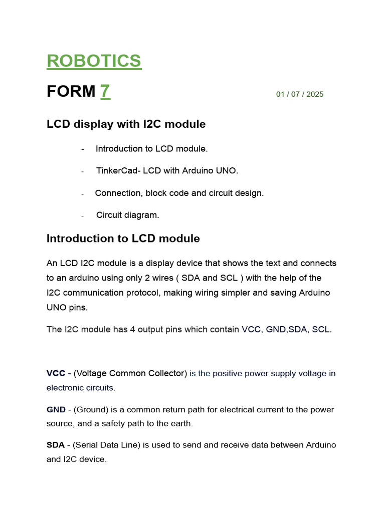 Arduino LCD I2C Module Guide | PDF