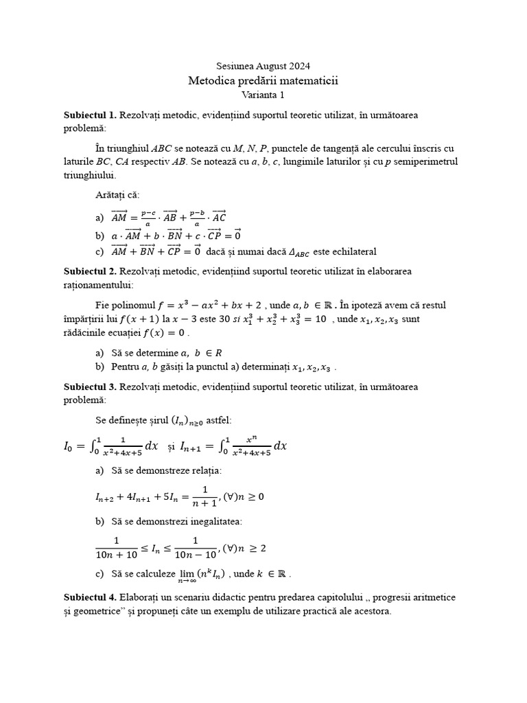 Varianta 1 | PDF