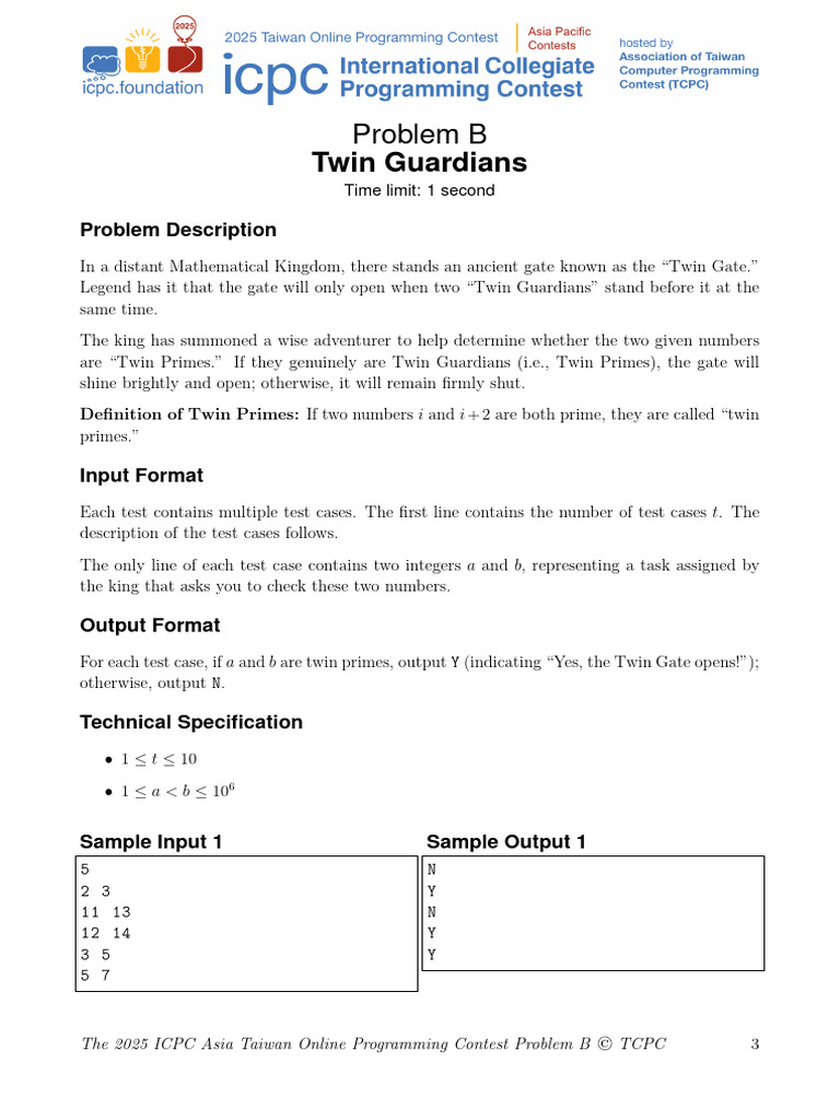 Twin Primes Checker for Gate Opening | PDF