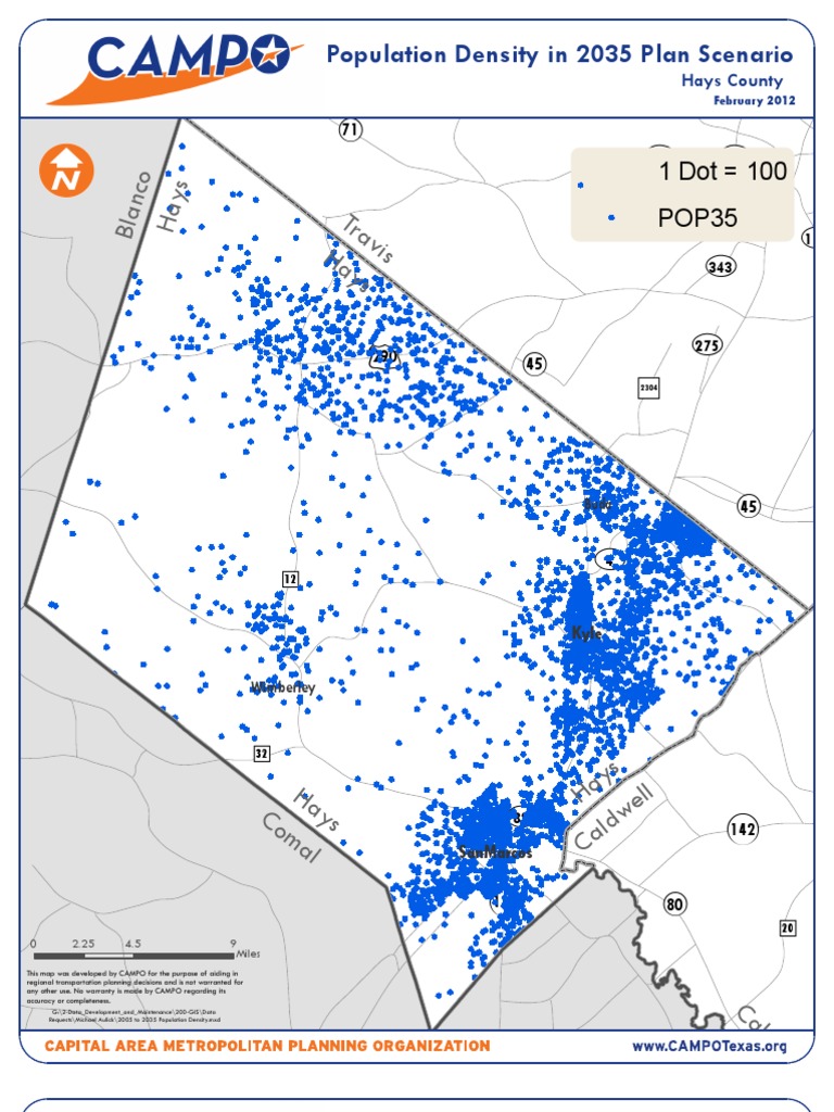 Hays County Population Density Maps | PDF | Science & Mathematics