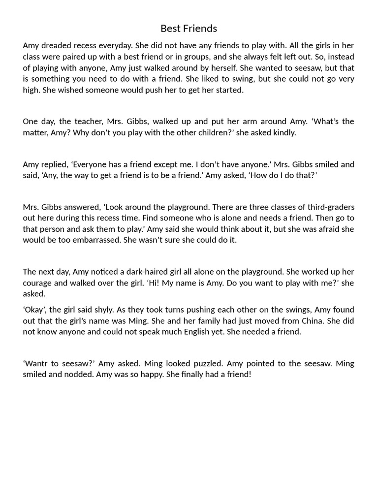 Reading Comprehension 1 - Story Elements | PDF